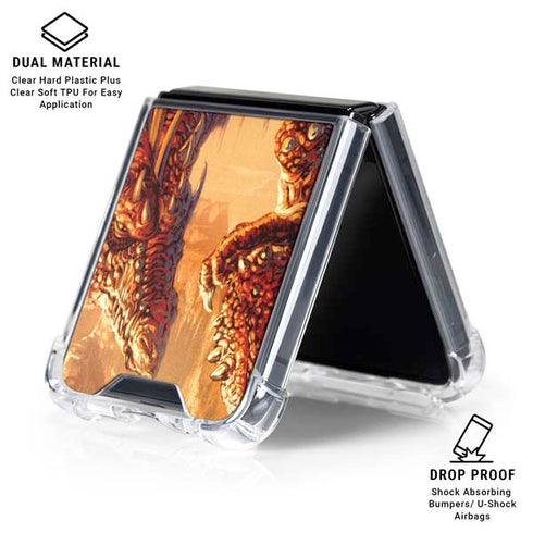 Bravery Misplaced Dragon and Knight by Ed Beard Jr Galaxy Z Flip6 Clear Case